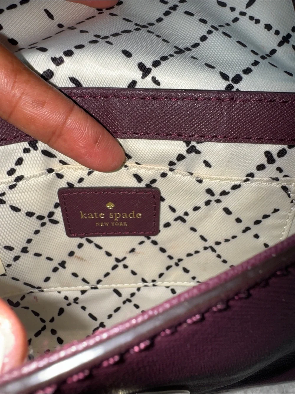 kate spade plum saffiano